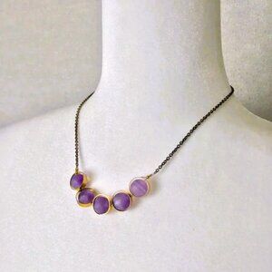 Larissa Loden Brass Alignment Necklace Purple